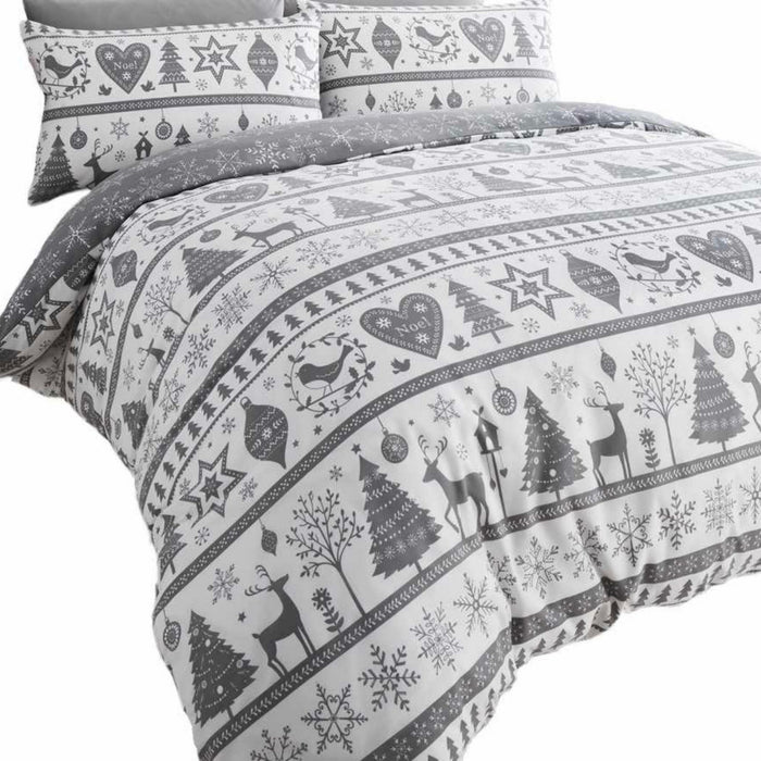 Noel Grey Christmas Duvet Set