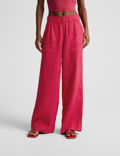 SoftWash Linen Easy Wide Leg Pant 29"