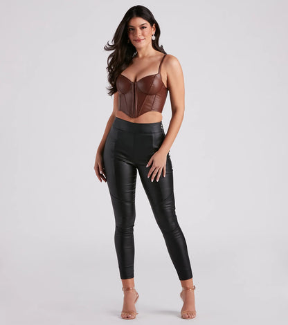 Livin' On The Edge Coated Faux Leather Leggings