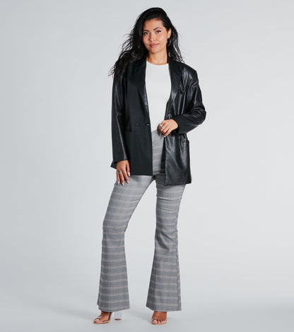 Plaid Mood V-Waist Flare Pants