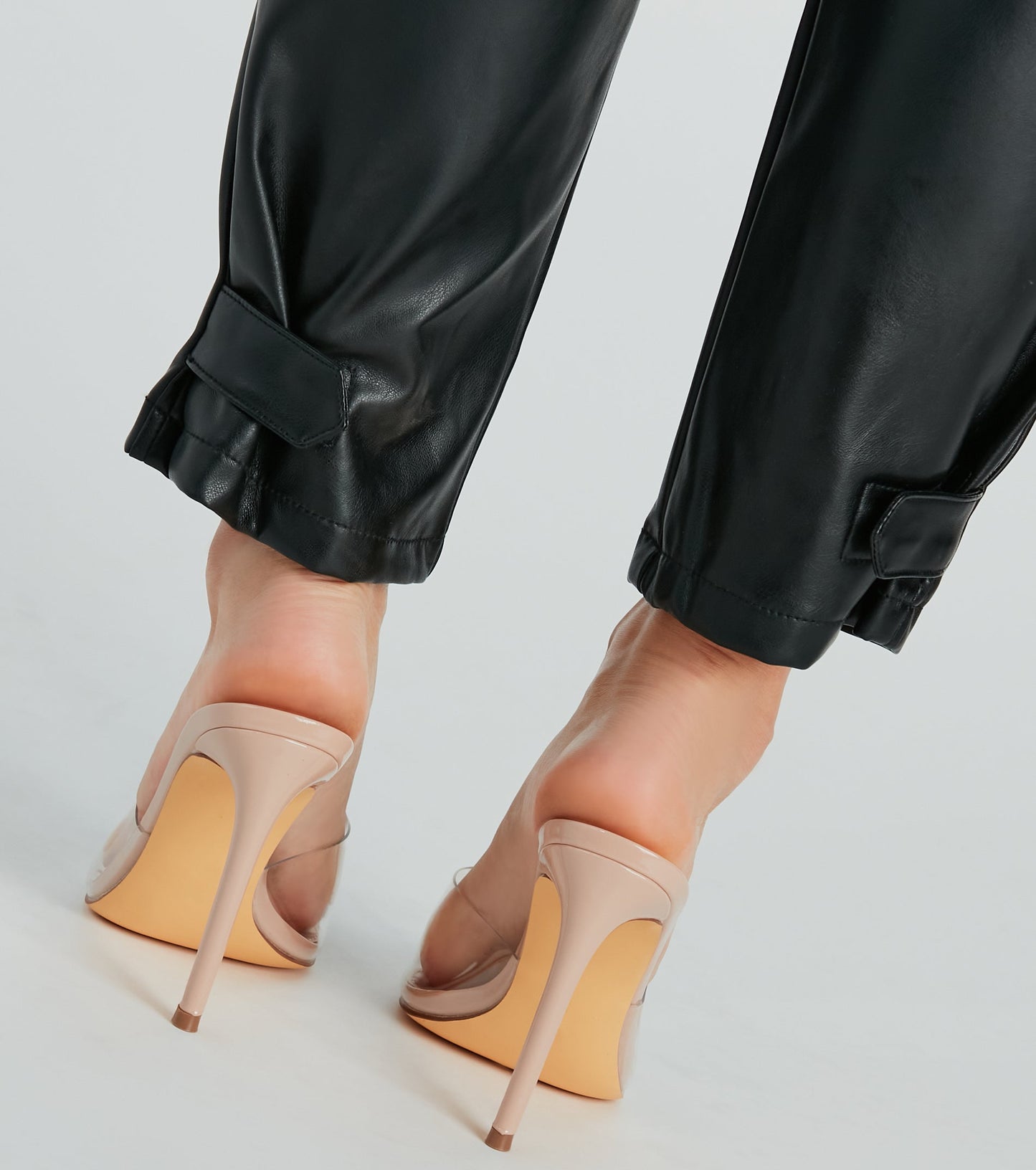 Hide And Sleek Faux Leather Cargo Joggers