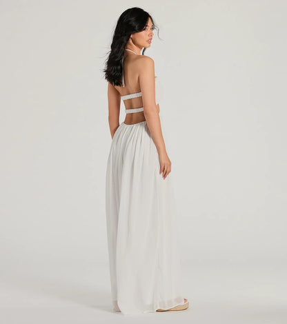 Ready To Charm Halter Cutout Wide-Leg Jumpsuit