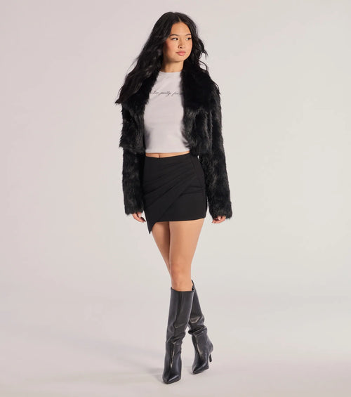 Twist And Twirl Wrap Mini Skirt
