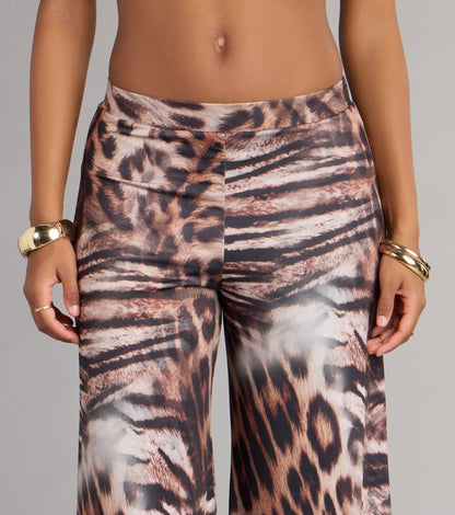 Wild Side Leopard Wide-Leg Pants