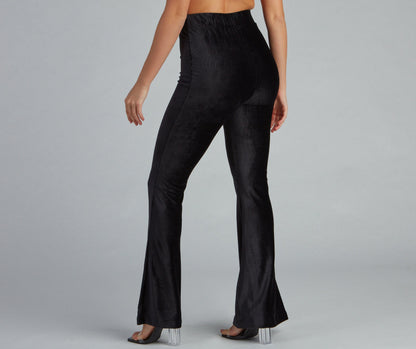 Trendy Luxe Velvet Flare Pants