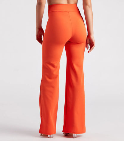 Slit Decision Crepe High-Rise Pants