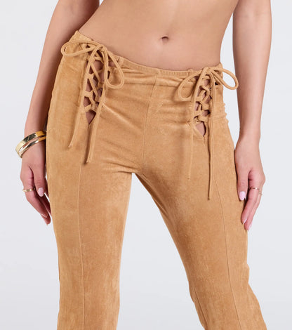 A Dose Of Attitude Lace-Up Flare Pants
