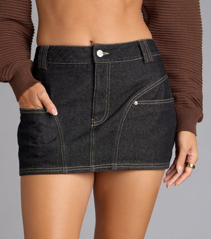 Pocket Play Denim Mini Skort