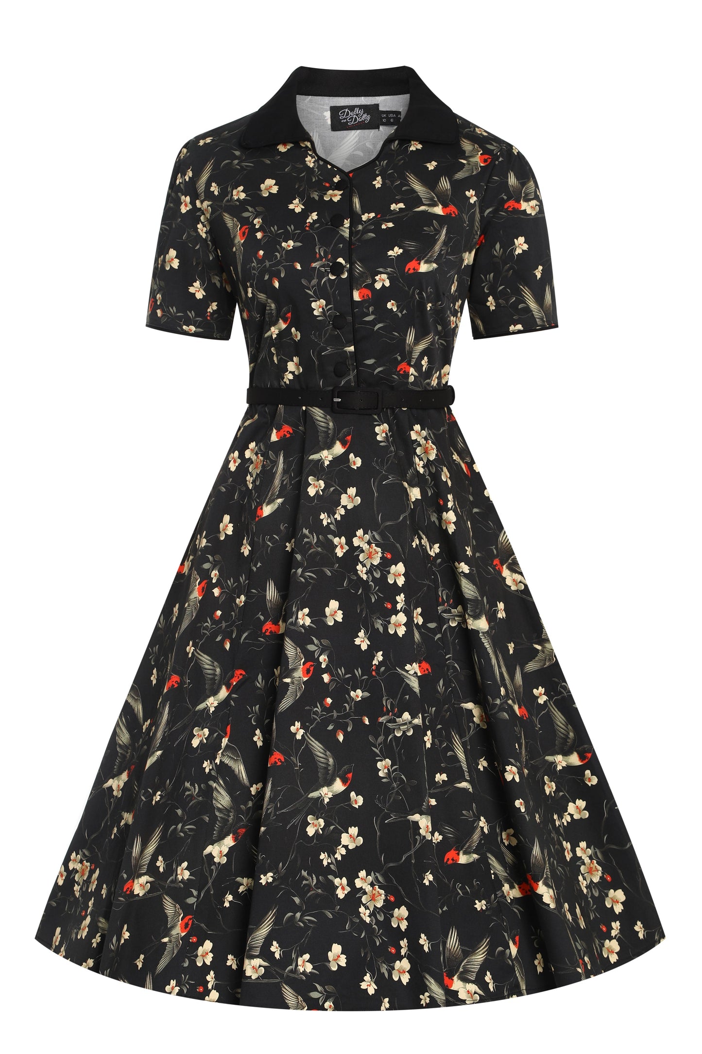 Penelope Swallow Floral Shirt Dress