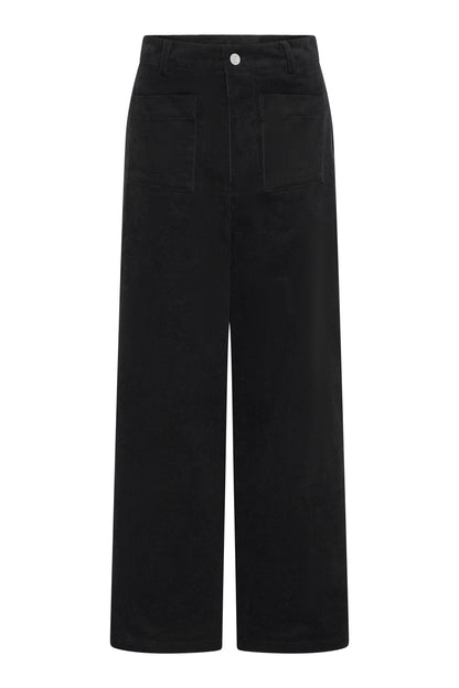 Orielle Cropped Cord Trouser in Black