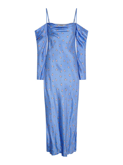 Munique Floral Dress in Light Blue