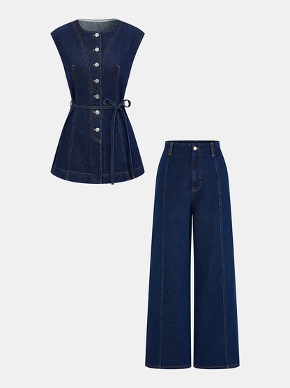 Denim Wide-Leg Jeans