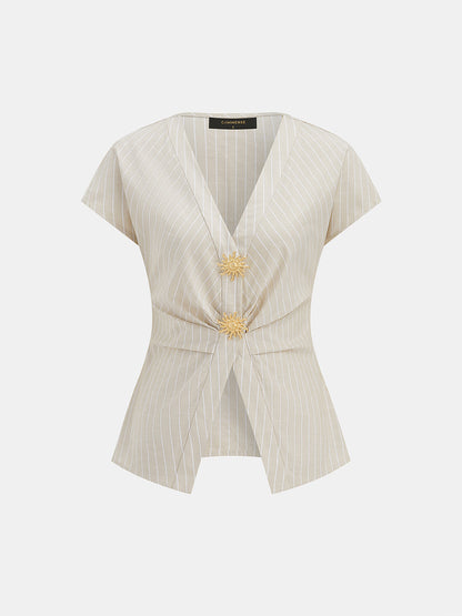 Striped Cotton Two Piece Pants Set