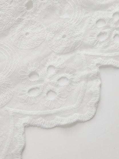 Eyelet Embroidery Two Piece Pants Set