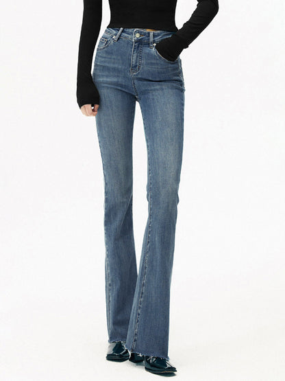 High-Waist Curvy-Hip Bootcut Jeans