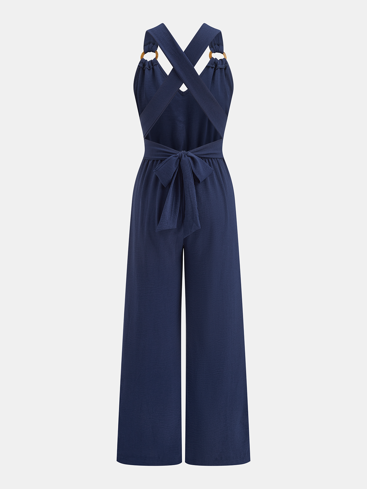 O-Ring Cross Back Wide Leg Jumpsuit