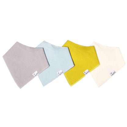 4 Pack Baby Bandana Bibs - Stone