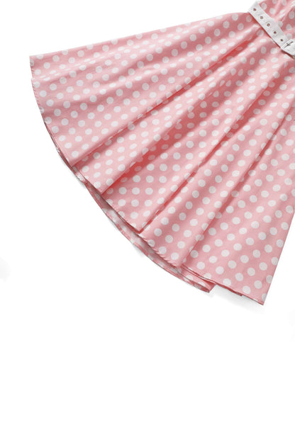 Daisy Light Pink Polka Dot Halter Dress