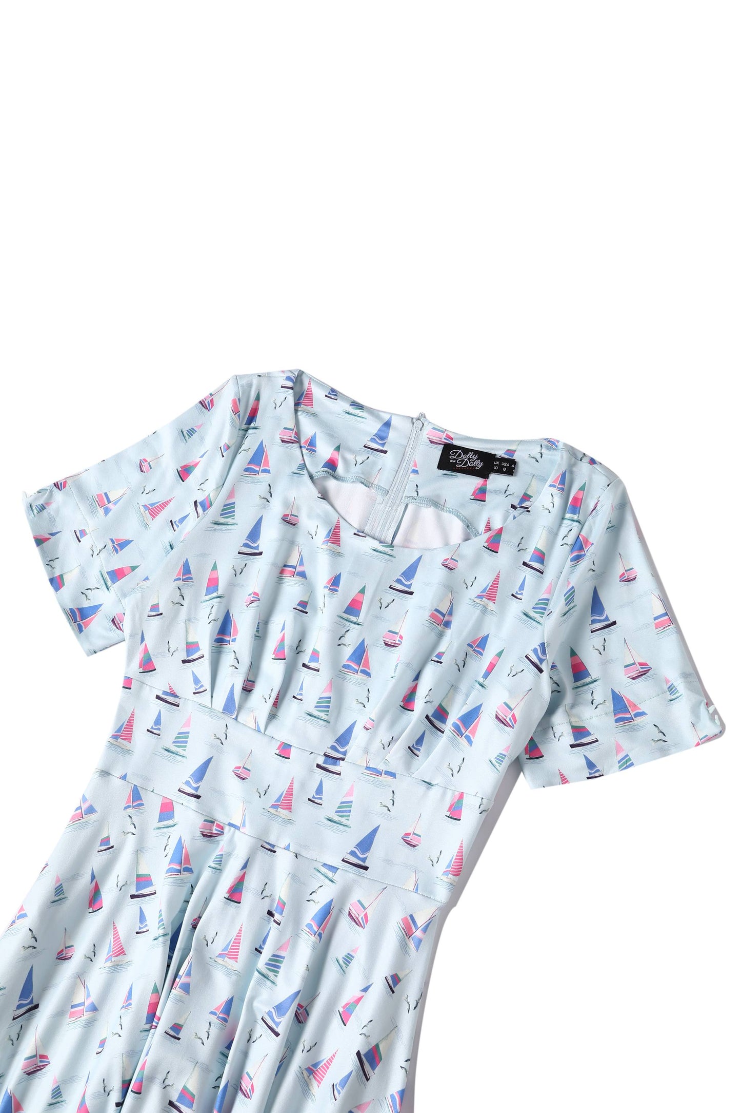Brenda Blue Sailboats A-line Dress