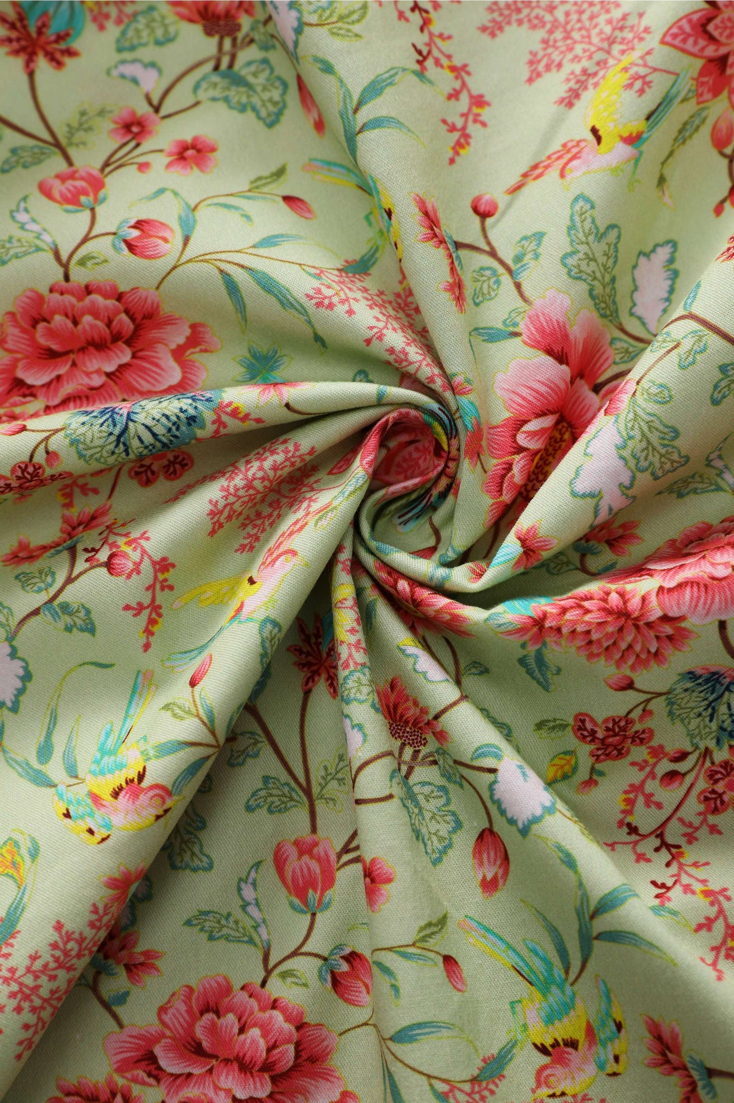 Mollie Peony Full Circle Shirt Dress In Tea Green