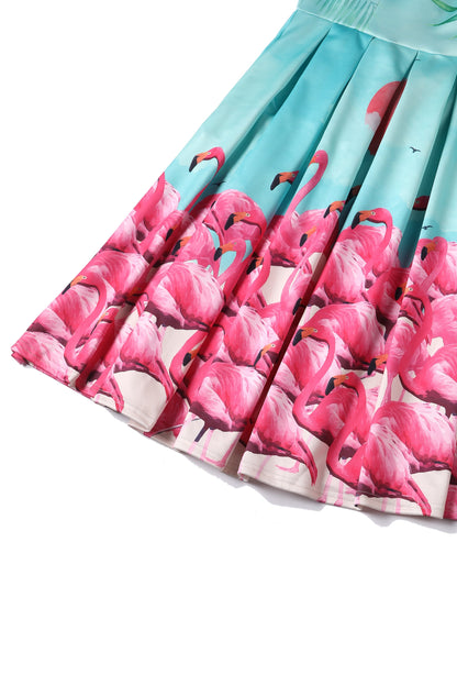 Annie Flamingo Sunset Swing Dress