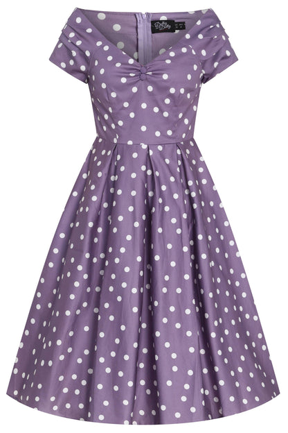 Lily Polka Dot Off Shoulder Midi Dress