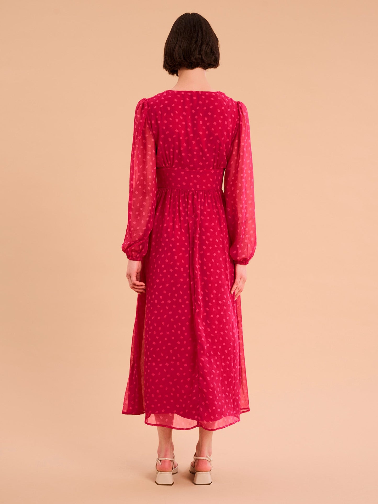 Gabriella Dress in Inverted Dash Print