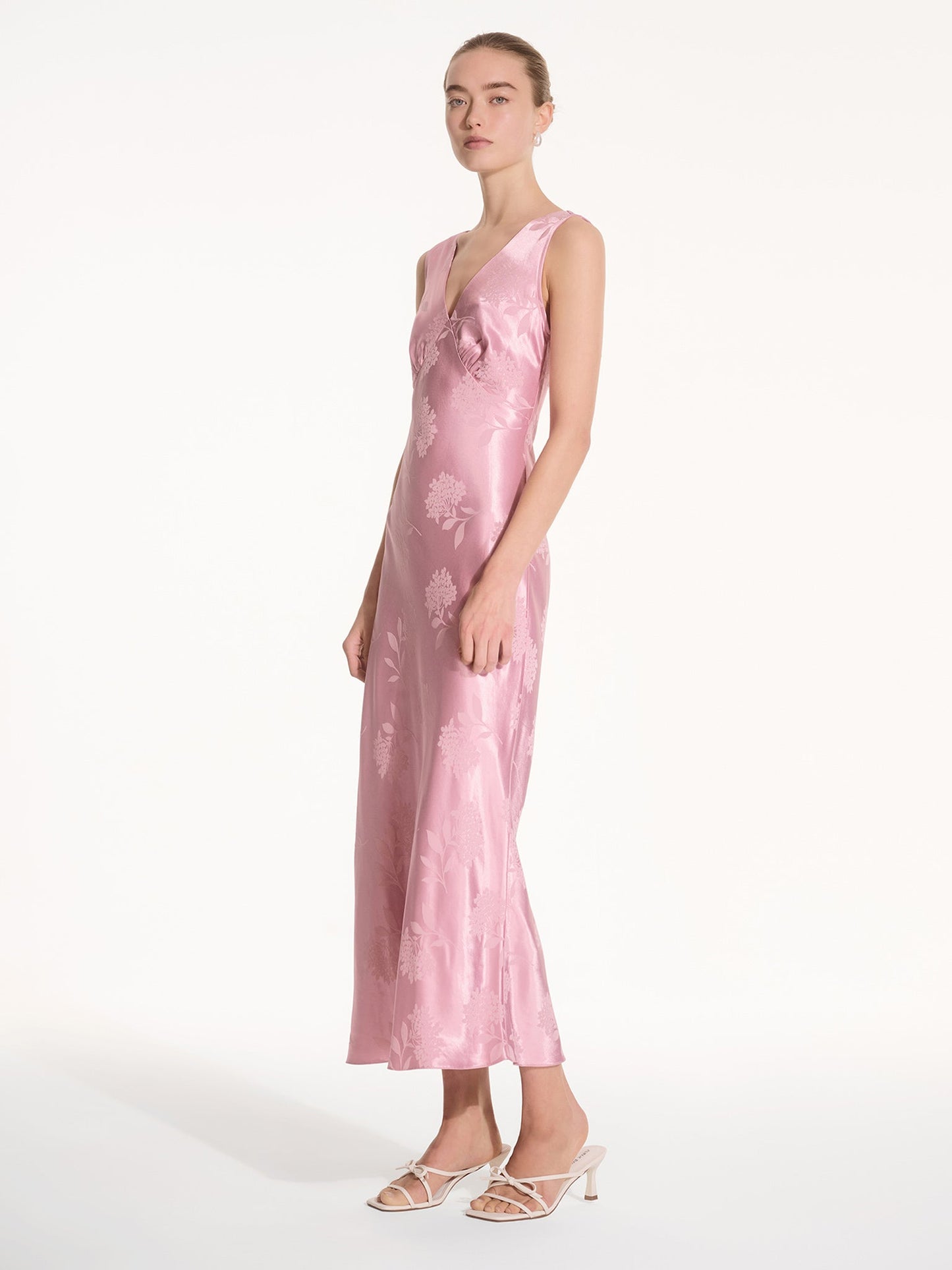 Iris Jacquard Dress in Vintage Pink