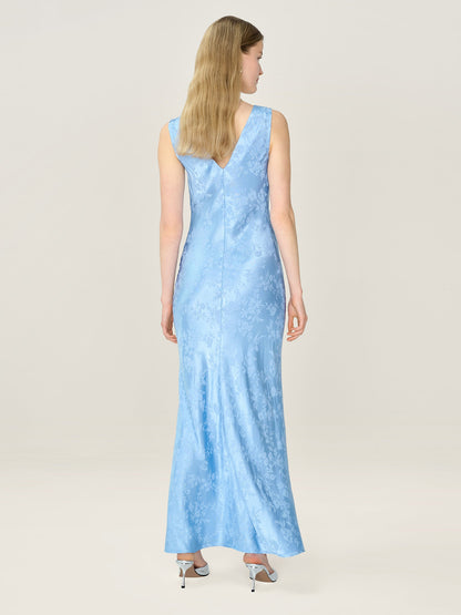 Iris Jacquard Dress in Vista Blue