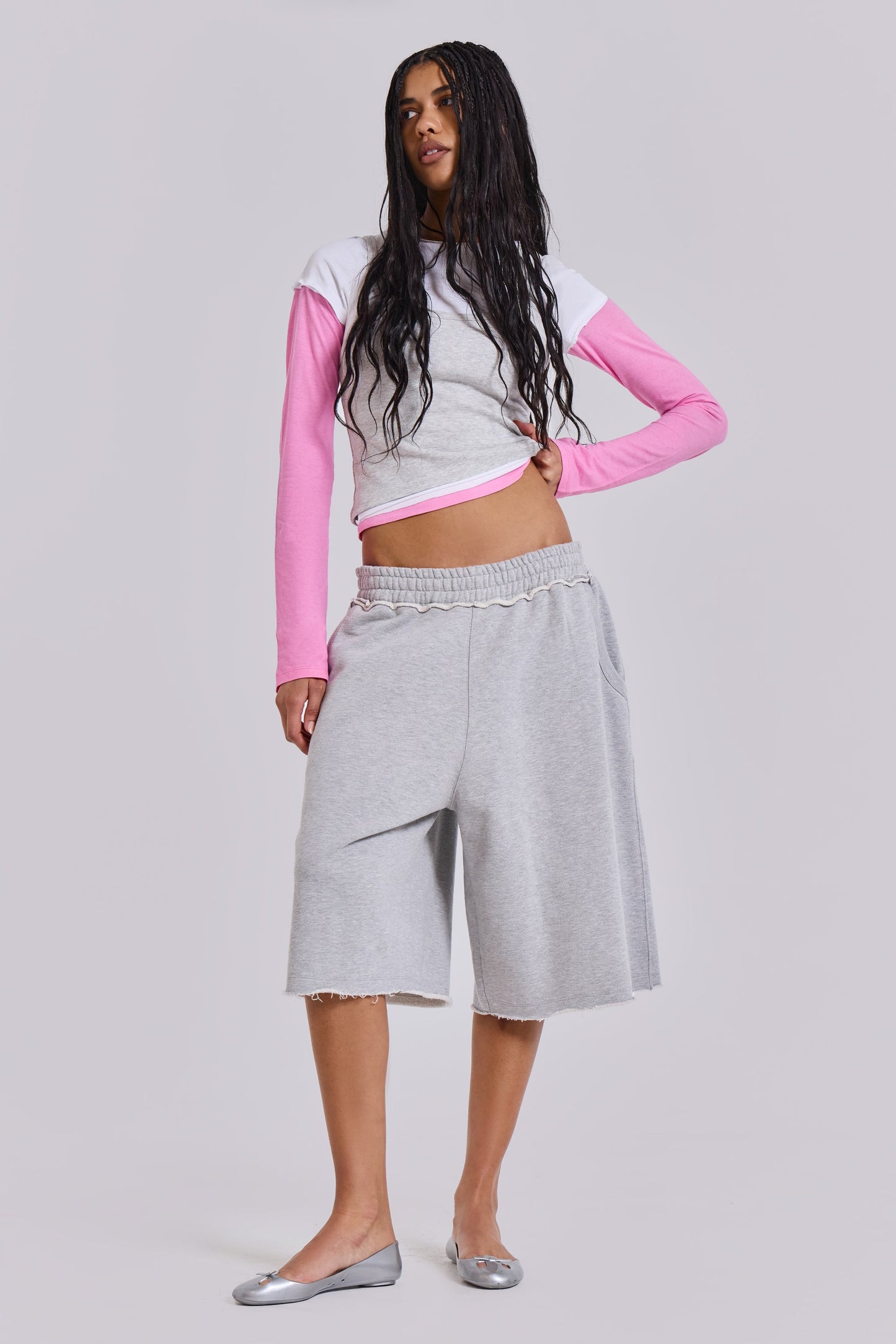 Grey Marl Monster Jogger Shorts