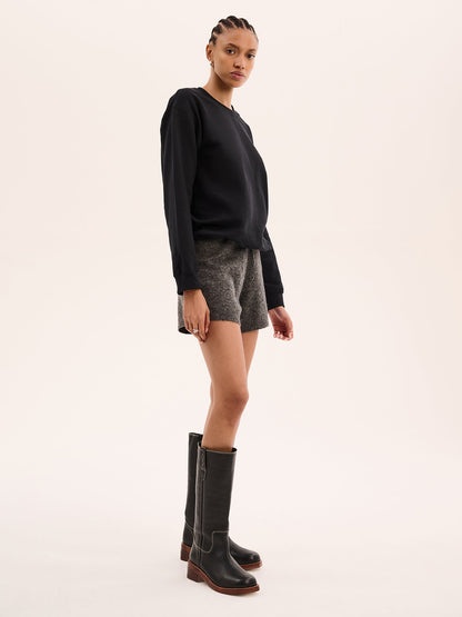 Kayleigh Knit Shorts in Grey Marl