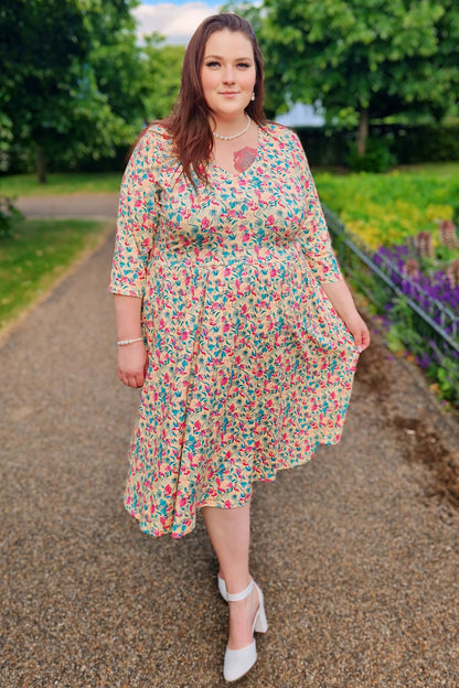 Billie Flock Star Flamingo Flared Dress
