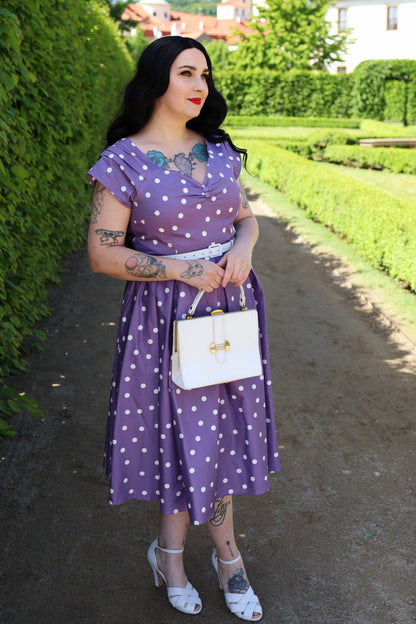 Lily Polka Dot Off Shoulder Midi Dress