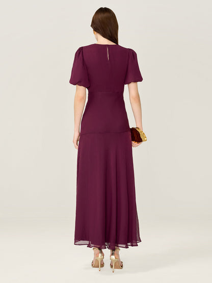 Nola Dress in Merlot