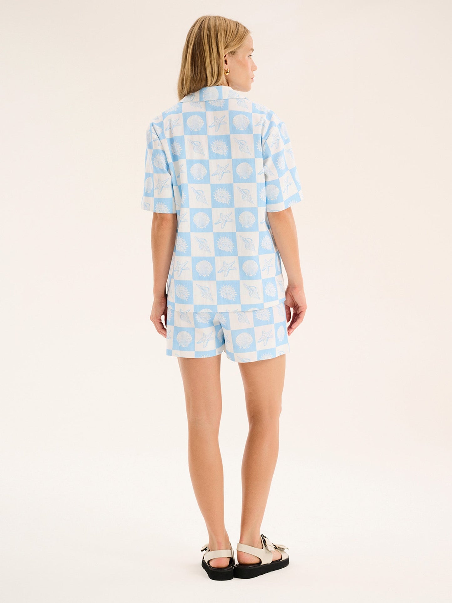 Oaklyn Shirt in Shell Checkerboard Print
