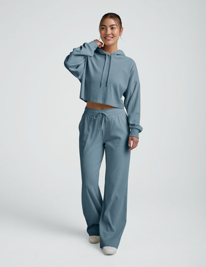 Breathe Easy Ribbed Cropped Hoodie