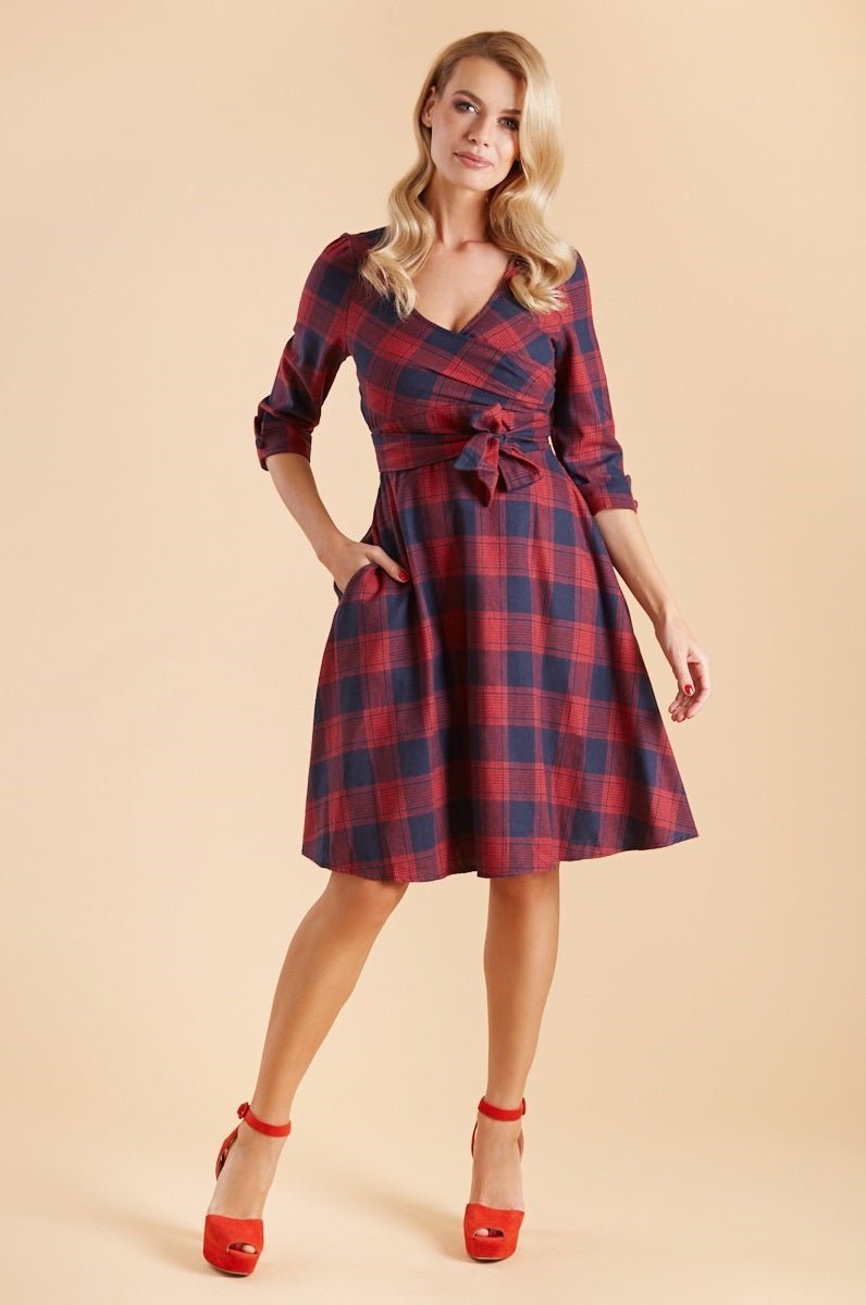 Katherine Red Tartan Swing Dress