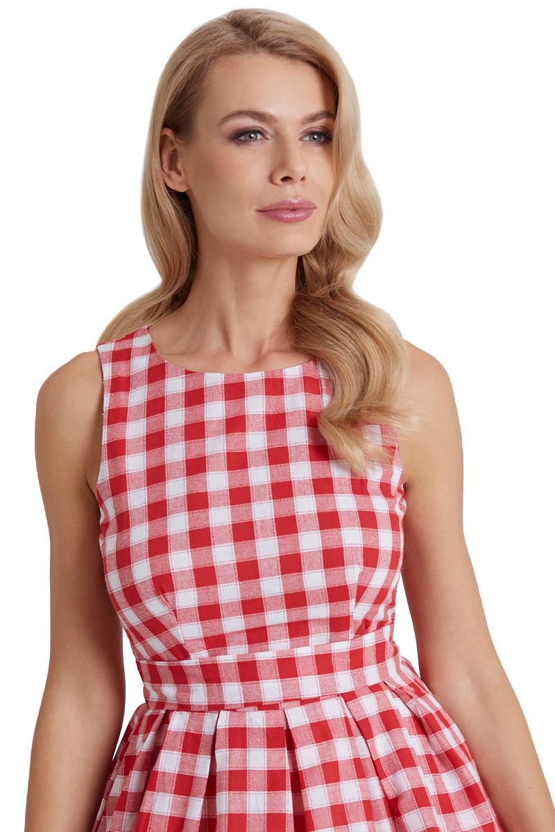 Annie Red Gingham Swing Dress