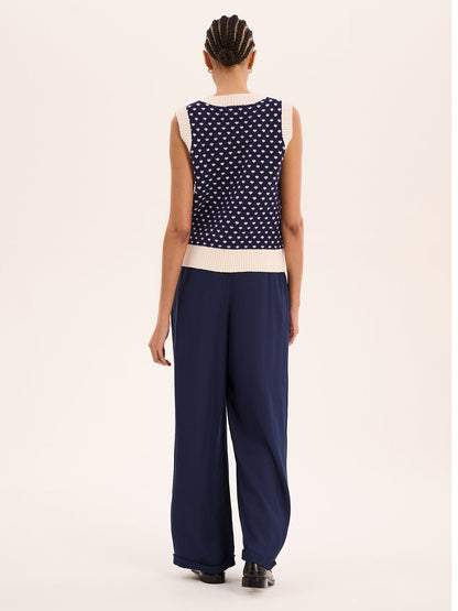 Trinny Mini Heart Vest in Navy