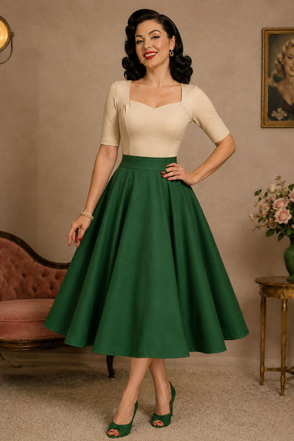 Maisie Green Full Circle Midi Skirt