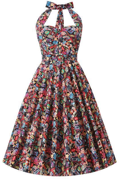 Daisy Pop Art Halter Dress
