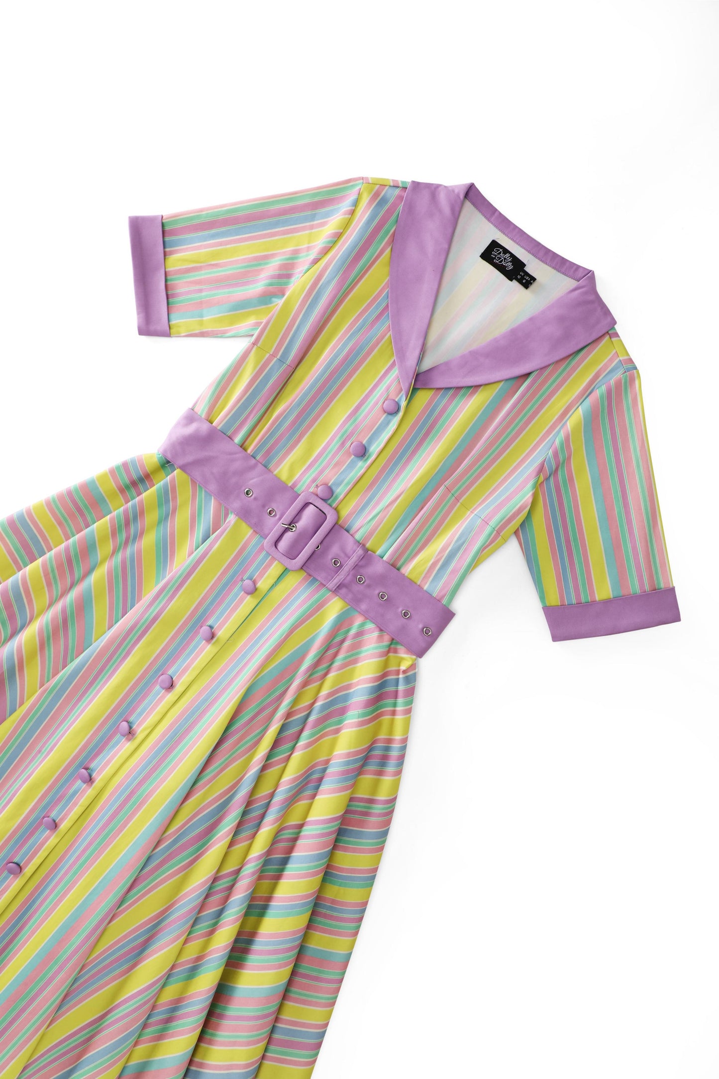 Mollie Lilac Striped Full Circle Shirt Dress