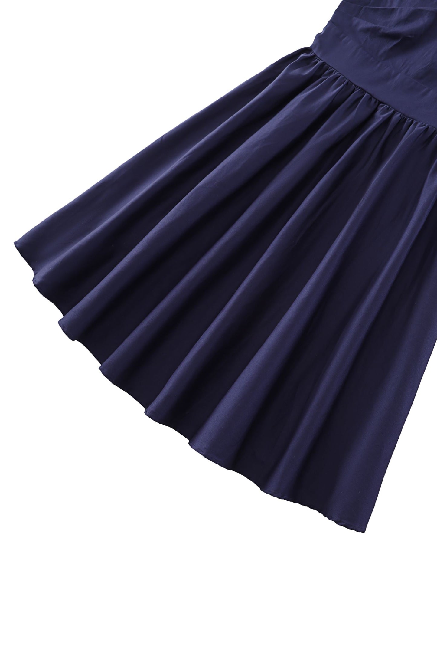 May Navy Blue V-Neck Swing Dress