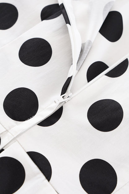 Helen White Polka Dot Cotton Midi Dress