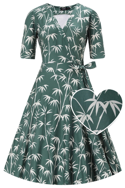 Matilda Bamboo Wrap Dress in Green