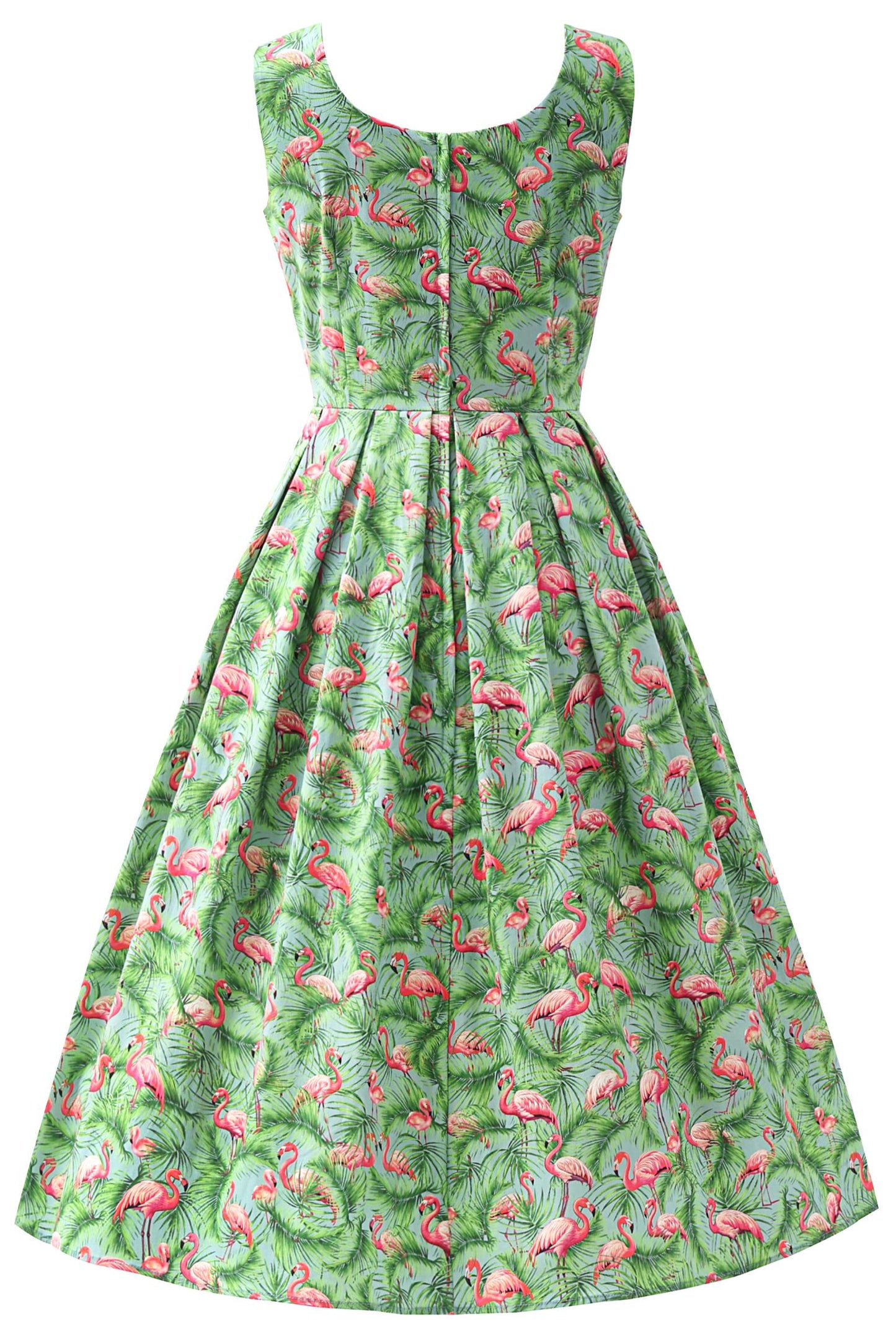 Ophelia Flamingo Midi Dress In Blue