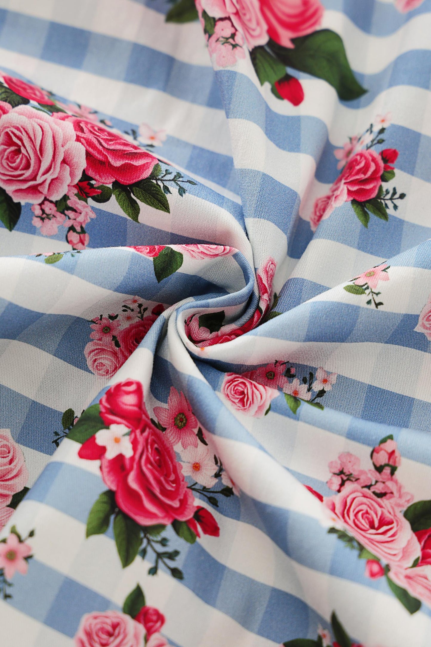 Ophelia Floral Gingham Midi Dress