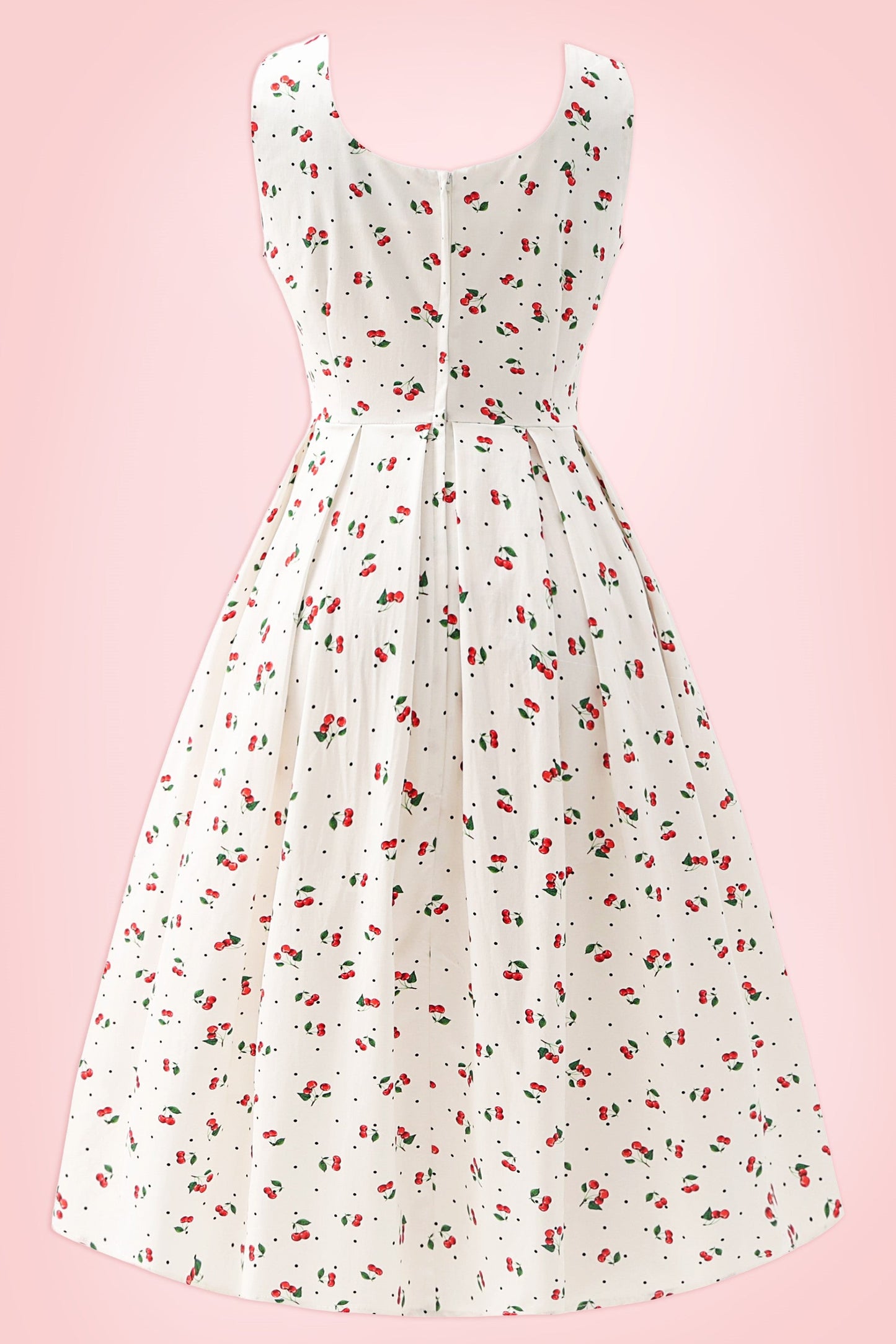 Ophelia White Cherry Midi Dress