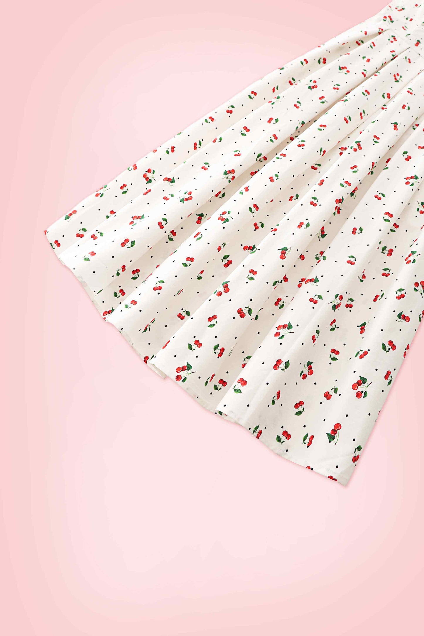 Ophelia White Cherry Midi Dress