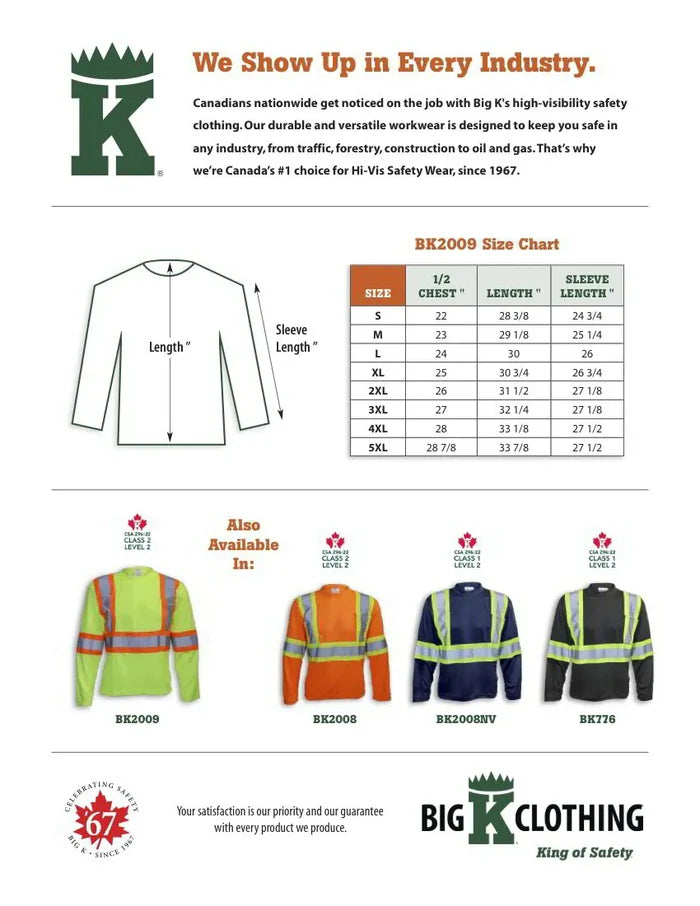 Big K Polyester Wicking Long Sleeve Shirt